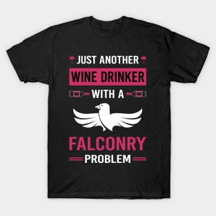 Wine Drinker Falconry Falconer T-Shirt